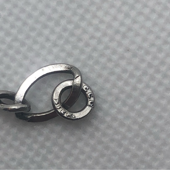 VTG Sterling Silver Oval Infinity Link Las Vegas Charm Bracelet 7.5” - Picture 2 of 5